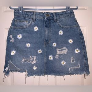Hand Painted Forever 21 Denim Mini Skirt